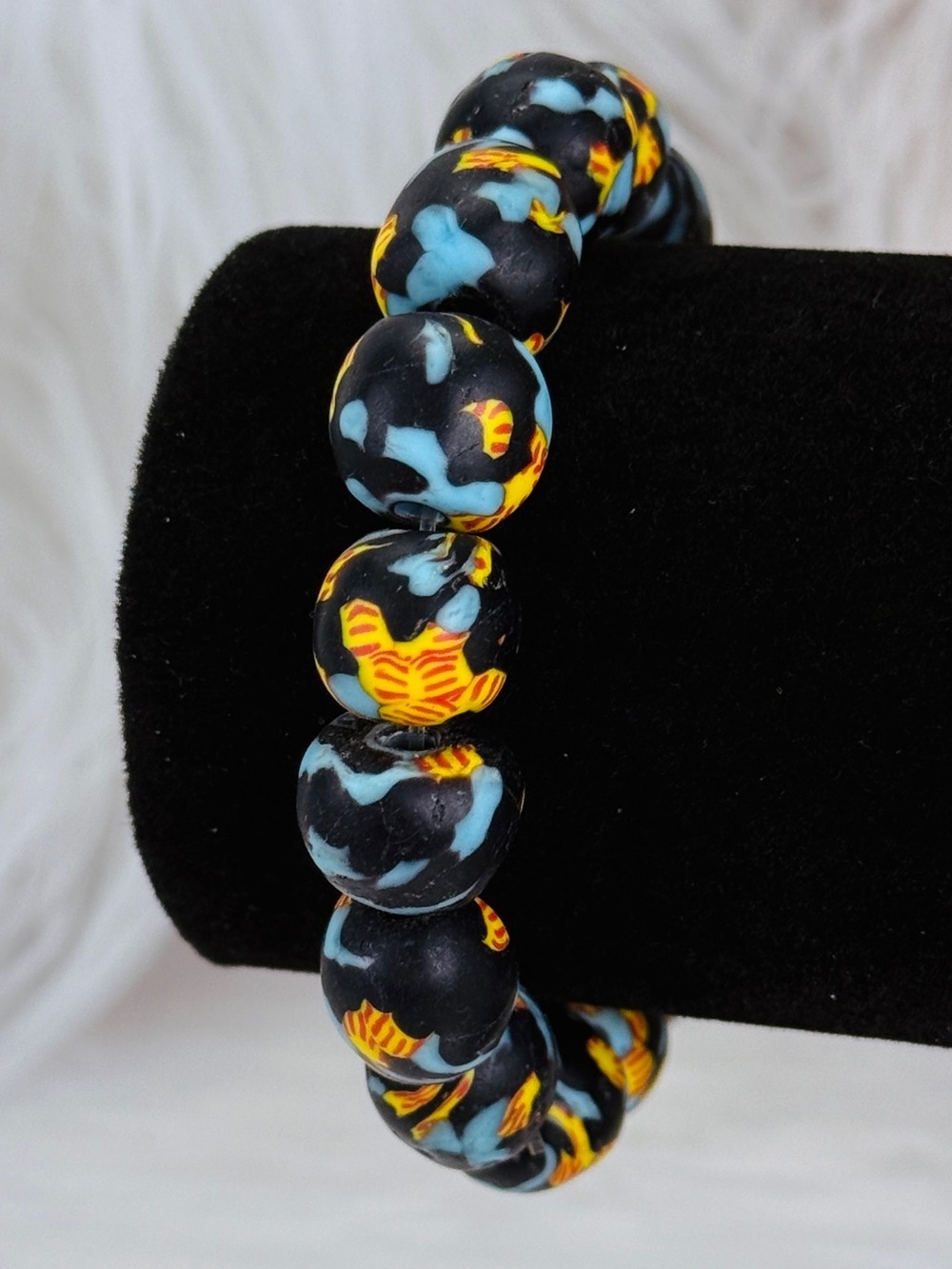 Beautiful, heavy weighted stretch beaded bracelet